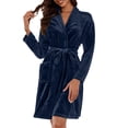 thumbnail image 4 of MEICHEN Bath Robes for Women Fashion Long Fleece Robe Fuzzy Cozy Warm Bathrobe Shawl Collar Spa Robe Laddies Loungewear Women's Essentials Summer Sleepwear, 4 of 6