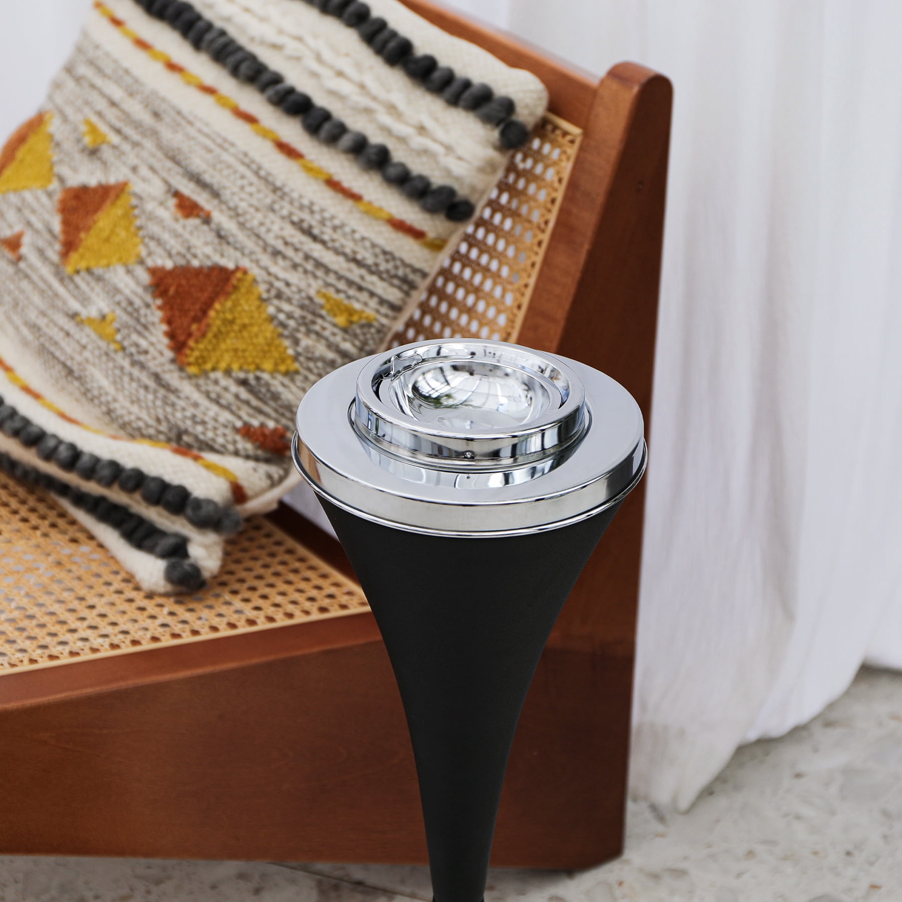 Standing Ashtray with Lid, Metal Pedestal Cigarette and Cigar Ashtray