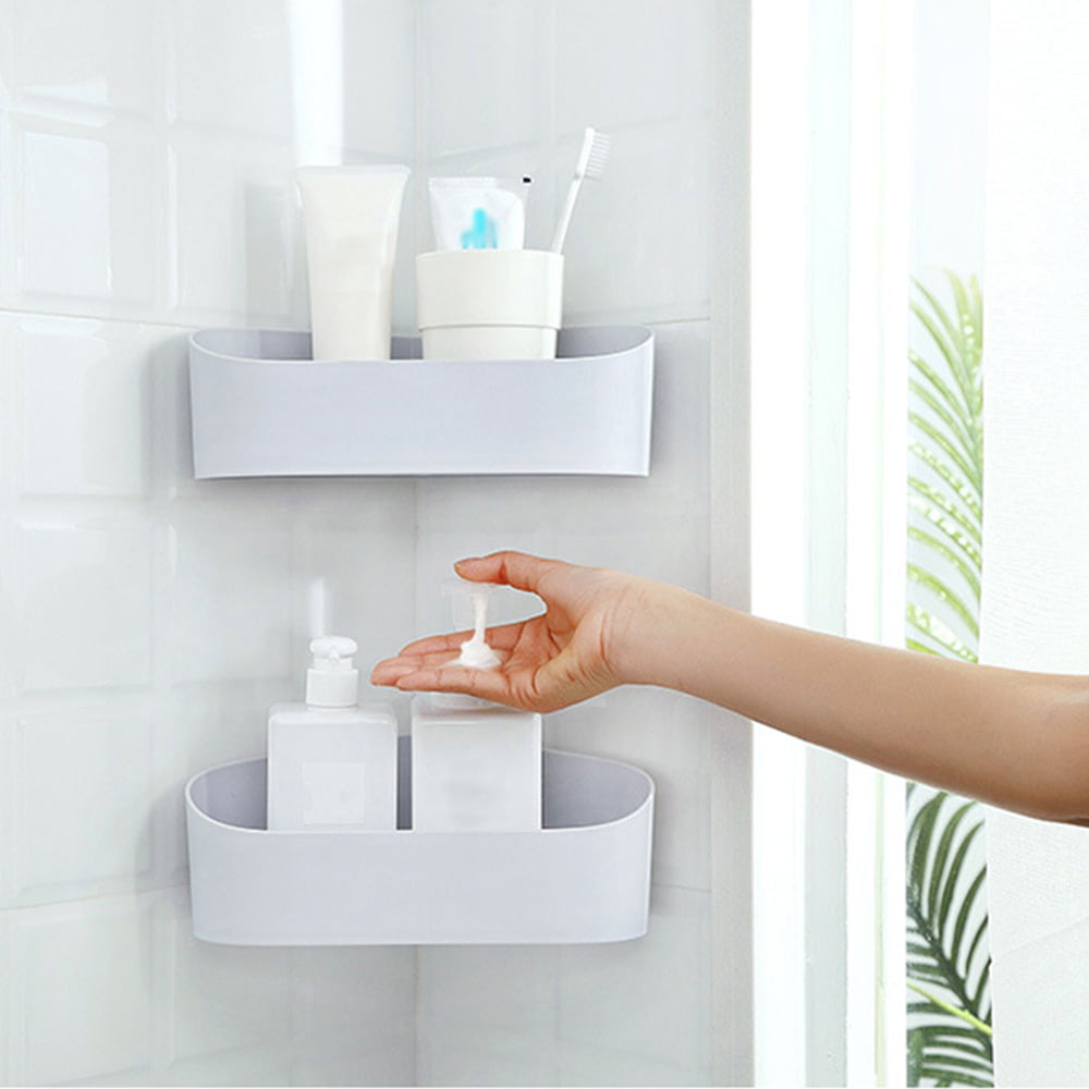 Details about   Bathroom Tub Shower Caddy Easy Adhesive Wall Mounted Shelf Storage Organizer 