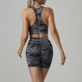 thumbnail image 4 of CIENVNSTG Two Piece Workout Sets for Women Summer Seamless High Waist Shorts Yoga Outfits Sports Bra Gym Shorts Workout Gym Yoga Dark Gray S, 4 of 5