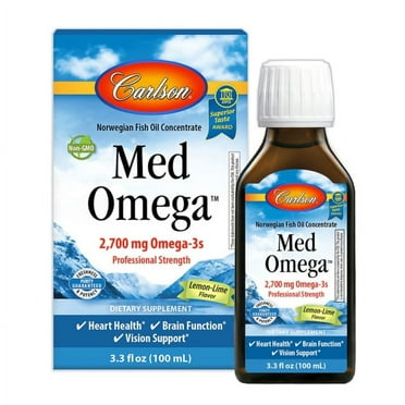 Carlson Omega-3 Fish Oil Liquid, 1600 mg, 16.9 fl oz, Lemon - Walmart.com