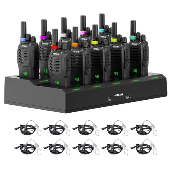 Walkie Talkies Retevis H-777H, paquete de 10 con cargador para adultos