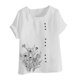 thumbnail image 4 of Vestidos Casuales Para Mujer, Blusas De Mujer De Moda Blusa informal de lino con cuello redondo, manga corta y botones para mujer, 4 of 4