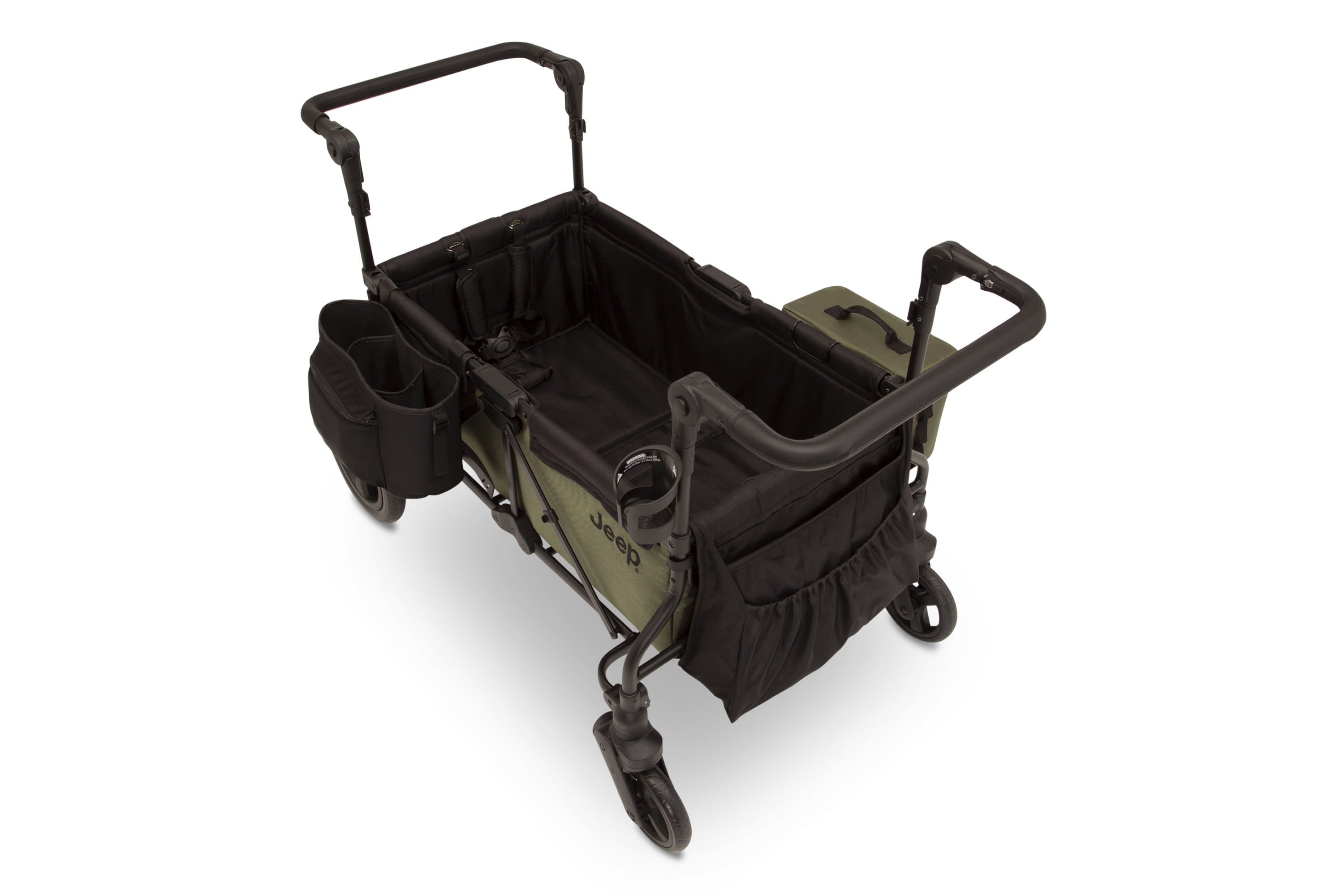 Jeep Deluxe Wrangler Wagon Stroller for 2 Kids with Cooler Bag, Parent Organizer & All-Terrain Wheels by Delta Children