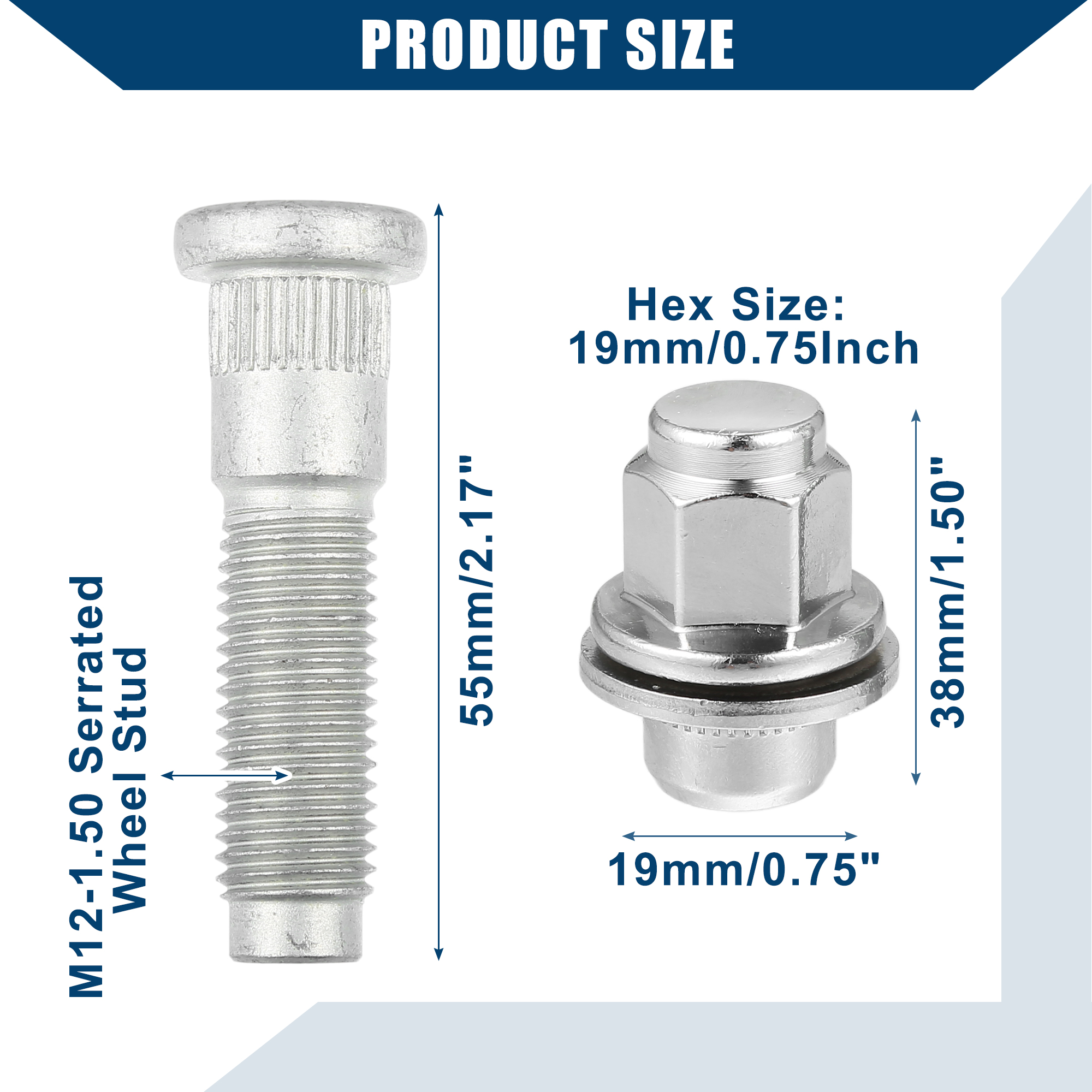Unique Bargains M12x1.5 Wheel Stud Bolts for Jaguar F/S/X-Type XE XFR XJ XR XJ8