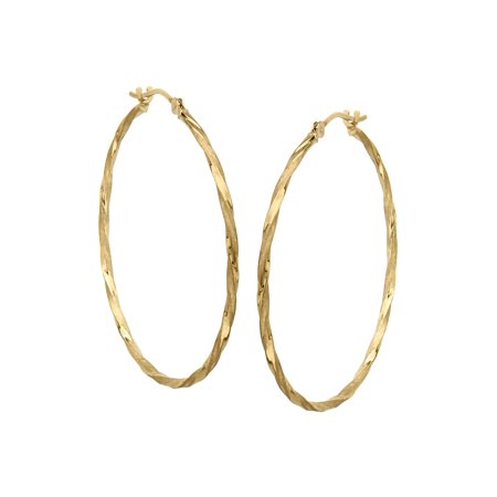 Twisted Hoop Earrings in 14kt Gold