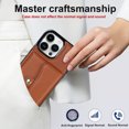 thumbnail image 4 of Compatible with iPhone 13 Crossbody Wallet Case with Card Holder for Women,Phone Case RFID Blocking PU Leather Handbag Flip Cover with Large Capacity Card Slots Wrist Strap,Brown, 4 of 10