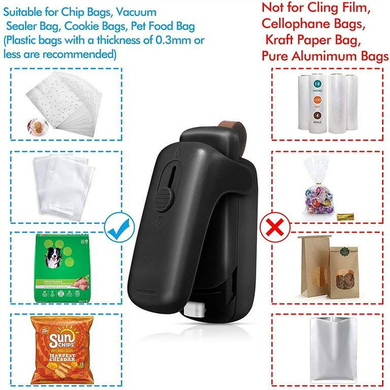 Milex Mini Bag Sealer, Handheld Heat Vacuum Sealers- 2 pack