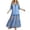 06-BU1497, variant on XIAONU Womens Solid Maxi Dress Collared Denim Shirt Top Tulle Ruffle Layer Boho Sundress