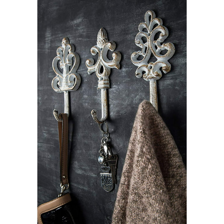 Shabby Chic Cast Iron Decorative Wall Hooks - Rustic - Antique