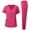 Hot Pink, variant on Scrubs for Women Set – 4-Way Stretch Contrast V-Neck Top and Pants Sets for Women