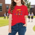 thumbnail image 4 of LEKWK Girls First Day of Preschool Tee Pencil Graphic Letter Print Short Sleeve Round Neck T-Shirt Soft Cotton Top Back to School Celebration, 4 of 9
