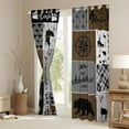 thumbnail image 3 of Rustic Patchwork Curtains & Drapes , Retro Country Farmhouse Curtains Cabin Room Decor, Western Deer Bear 30%-50% Blackout Curtains Woodland Adventure Camping Window Curtains 38"Wx45"L, 3 of 5