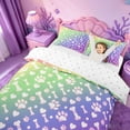 thumbnail image 3 of meiyoeat Rainbow Dog Paw Pattern Bedding,Cute Pet Print Duvet Cover Full For Girl,Reversible,3 Pieces,1 Duvet Cover and 2 Pillowcases, 3 of 6