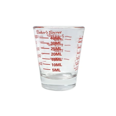 

Baker s Secret Glass Durable Thick 1.5oz Measuring 2.44 x2.05 x2.05 Clear