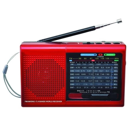 9 Band Bluetooth Micro SD Card & USB Red