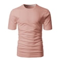 thumbnail image 2 of H2H Mens Basic Fashion Crew-neck T-sihrt CORALPINK US L/ASIA XL (CMTTS0198), 2 of 6