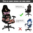 thumbnail image 6 of Jiueut Dragonfly Flower Moon Pattern Gaming Chair Cover with Armrest Cover, Wear Resistant Computer Desk Chair Cover Stretchable Rotating Chair Seat Protector with Elastic Bottom, 6 of 7