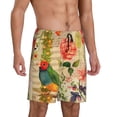thumbnail image 2 of Fuzoiu Vintage Bird Print Pajama Shorts for Men, Men's Pajama Bottoms,Mens Lounge Sleepwear,Pajama Pants with Pocket-X-Large, 2 of 6