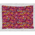 thumbnail image 1 of Feather Tapestry, Psychedelic Style Vibrant Colored Abstract Feathers Overlapping Figures Design, Wall Hanging for Bedroom Living Room Dorm Decor, 60W X 40L Inches, Multicolor, by Ambesonne, 1 of 2
