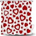 thumbnail image 3 of Valentine''s Day Shower Curtain Romantic Red Heart Sweet Love Sweetheart Wedding Lover Modern Bath Curtain with Hooks, 3 of 6