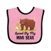 Inktastic Mimi Bear Loves Me Grandbaby Boys or Girls Baby Bib