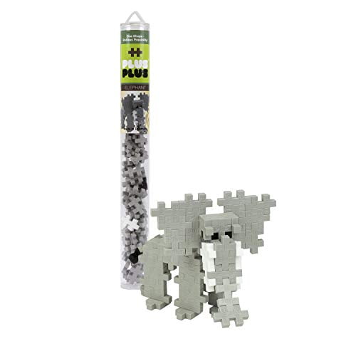 PLUS PLUS - Elephant - 70 Piece Tube, Construction Building Stem/Steam Toy, Kids Mini Puzzle Blocks