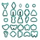 thumbnail image 4 of Kit de 25 cortadores de arcilla polimérica para pendientes de múltiples formas, accesorios para manualidades de cerámica. verde 25 piezas, 4 of 9