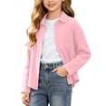 thumbnail image 2 of Ltctricy Unisex Kids Button Down Shirts Collared Dressy Blouses Toddler Long Sleeve Tops for Boys and Girls(Pink,9-10 Years), 2 of 7