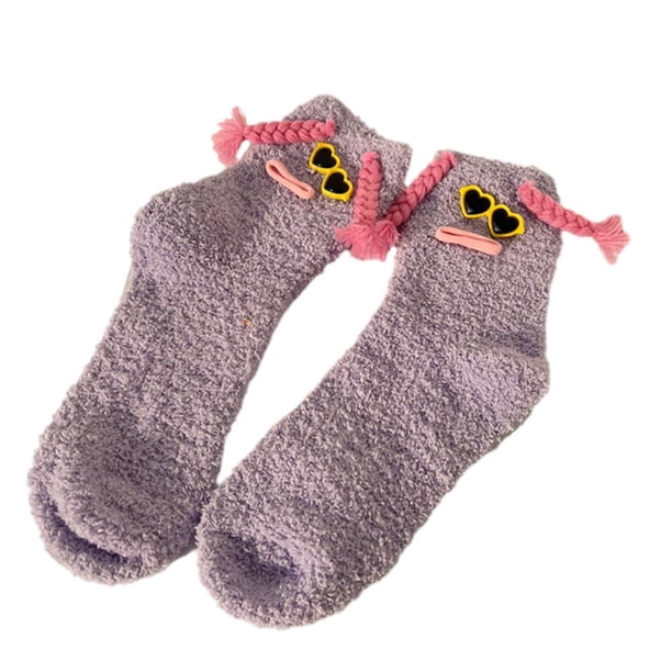 WAITLOVER Calcetines gruesos de felpa informales para mujer y niña, botas de terciopelo D1P2