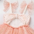 thumbnail image 6 of IBTOM CASTLE Baby Girls Tutu Dress Summer Sleeveless Backless Princess Birthday Party Dresses Sequin Ruffle Tulle Bowknot Sundress 5-6 Years Peach Pink Stars, 6 of 8