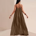 thumbnail image 5 of FRSASU Backless Cami Dresses for Women Sleeveless Solid Color Lounge Dress Spaghetti Strap Flowy Summer Loose Maxi Sundress Coffee, 5 of 9