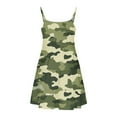 thumbnail image 7 of AHTJRT Girls Casual Dress Fashion Camo Print Spaghetti Straps Sundress Loose Sleeveless Maxi Dress for Travel Hiking Camping Green#01 9 Years, 7 of 7