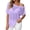 Purple, variant on .Women's Crew Neck Short Sleeve Basic T-Shirt, Solid Color Curved Hem Slim Casual Plain Te.Red.XXL