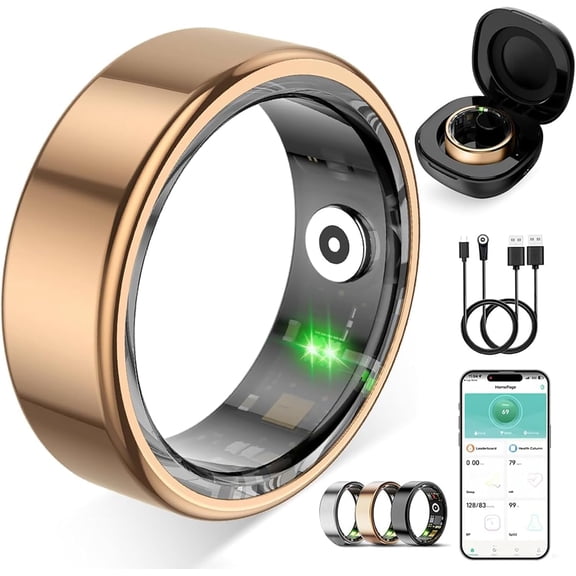 Wrongduck Fitness Tracker Ring for Women & Men, Waterproof Activity Tracking Ring with Sleep Tracking, Step Counter, No Subscription Fee, iOS & Android Compatible