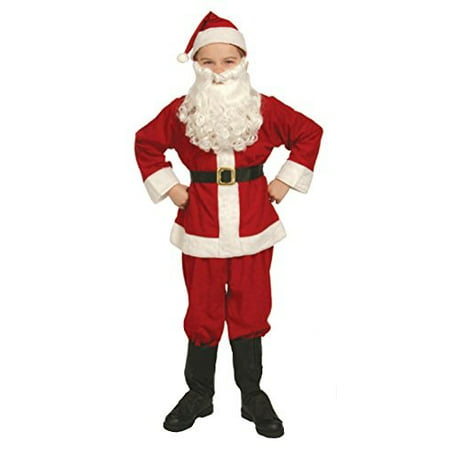 Halco Complete Santa Claus Suit Set Child Costume 8-10 Medium Red Flannel