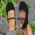 thumbnail image 4 of Hopeusnice Sandals for Women Flat Heel Breathable Soft Pumps Shoes Flock Materials Summer And Fall Shoes Trendy Women's Sandals Non-Slip Roman Vacation Shoes Black 38, 4 of 9