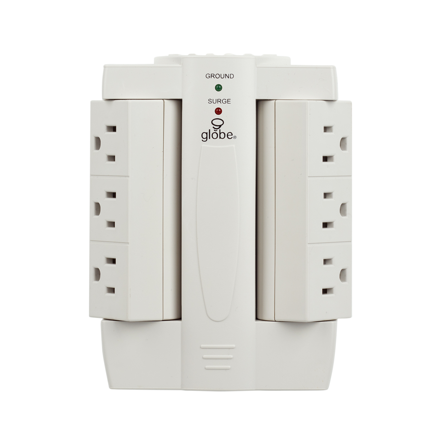 6Outlet Swivel Surge Protector White Wall Tap, 78338