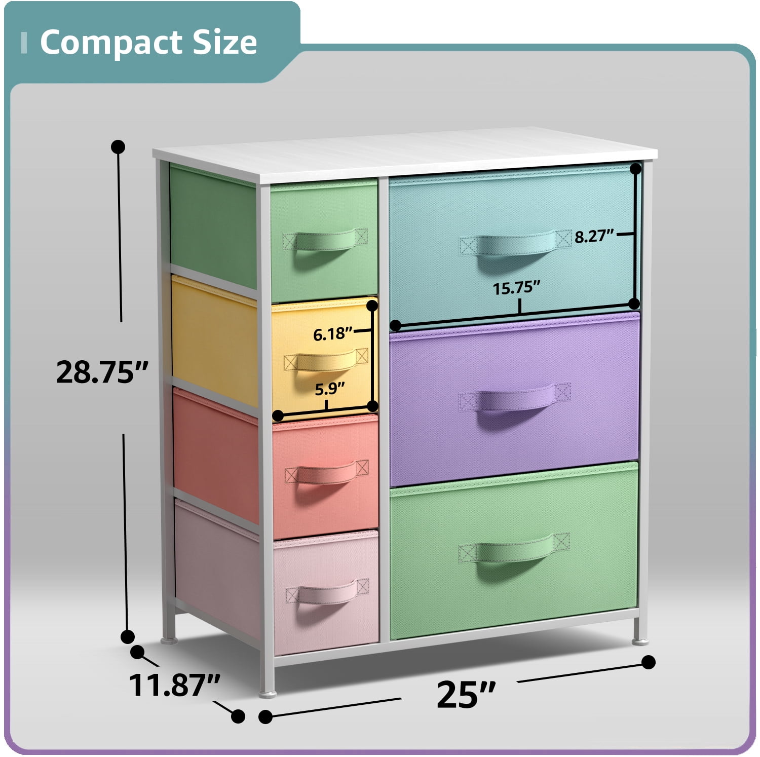 Sorbus 7-Drawer Organizer Dresser for Baby Nursery, Kids' Children Room - Easy Assembly