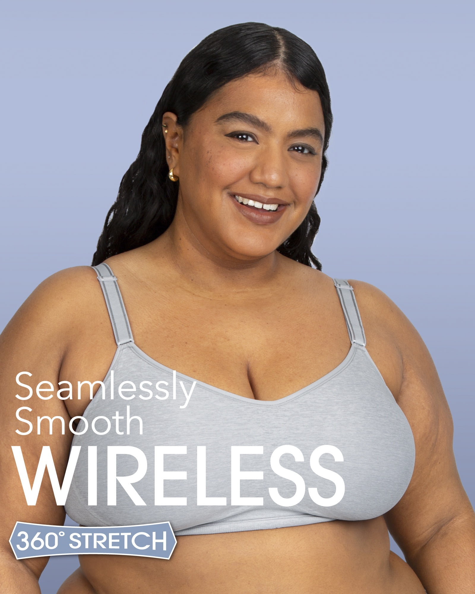 Fruit of the Loom Women's 2-Pack Stretch Wireless Bra w/Built in Pads