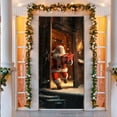 thumbnail image 1 of Cubierta de puerta navideña de Papá Noel, fondo colgante de Papá Noel para la puerta de entrada del hogar, decoraciones navideñas, 1 of 6