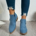 thumbnail image 2 of Gyexs Ankle Boots for Women Dressy Ankle Cowboy Boots Low Heel Western Cowboy Boots Zipper Casual Short Ankle Booties Blue Size 9.5, 2 of 8