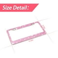 thumbnail image 2 of 2PCS Bling Car License Plate Frame, Handcrafted Crystal Stainless Steel, Sparkly, Durable, Universal Fit, Car Accessories for Girls, Women (Pink), 2 of 7
