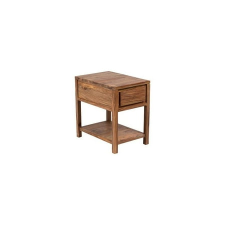 Avalon Table Chocolate - Avalon Mid-Century Modern Sheesham Wood End Table With Drawer