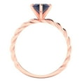 thumbnail image 4 of Solitaire Engagement Ring for Women - 2ct Simulated Blue Sapphire in 14K Rose Gold Promise Ring, 4 of 5