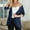 Navy, variant on Women's Plus Size 3/4 Sleeves Lightweight Open Front Cardigan Draped Ruffles Shrugs Lightweight Jacket