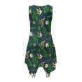 thumbnail image 2 of HELLHERO Daisy Round Neck Sleeveless Sundress, Side Pockets Asymmetric Hem Midi Dress with Irregular Hem Non-Fade for Beach Vacation, 2 of 8