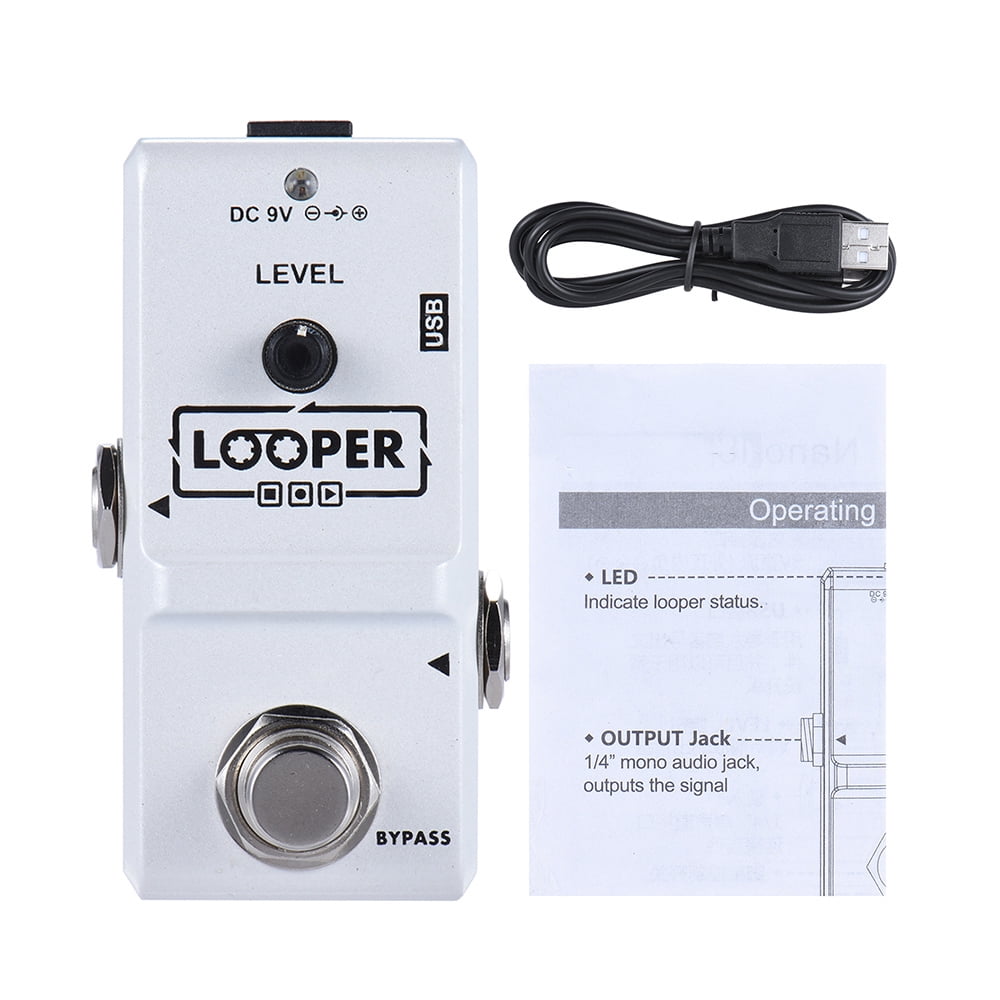 AP-09 Nano Series Loop Electric Guitar Effect Pedal Looper True Bypass Unlimited Overdubs 10 Minutes Recording with USB Cable