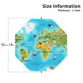 thumbnail image 2 of KLL Drink Coasters Set Octagon of 4,PU Leather Absorbent Coasters Set Decorative Coffee Cup Coasters Housewarming Gift for Home Decor-World Map With Animals Landmarks, 2 of 5
