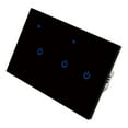 thumbnail image 1 of Touch Switch Smart Wifi Switch Smart Home for Tuya App Remote/Voice Control 3 Gang-Black, 1 of 8